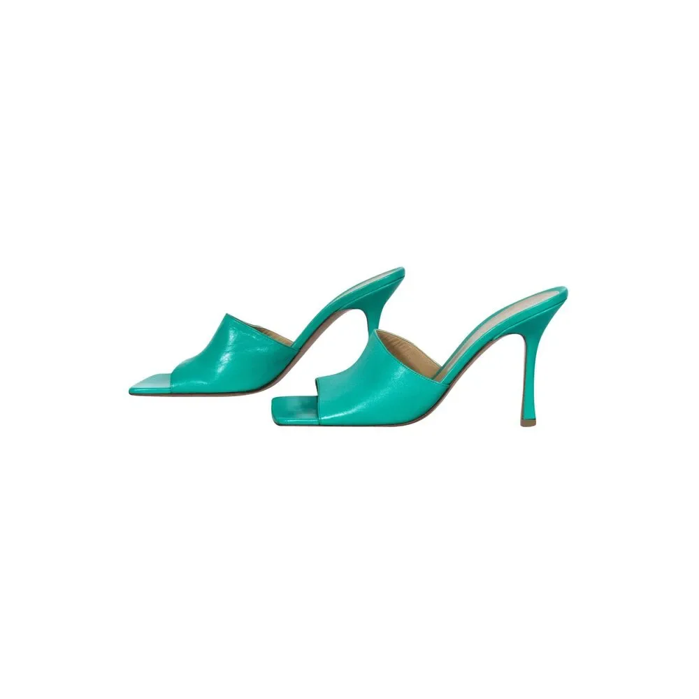 Bottega Veneta - Grass Green Leather Mule Heels Sz 11